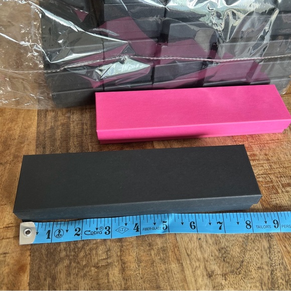 25 Pack Jewelry Necklace Bracelet 8x2 Gift Boxes Lids Cotton Fill Matte Black. - Picture 4 of 7